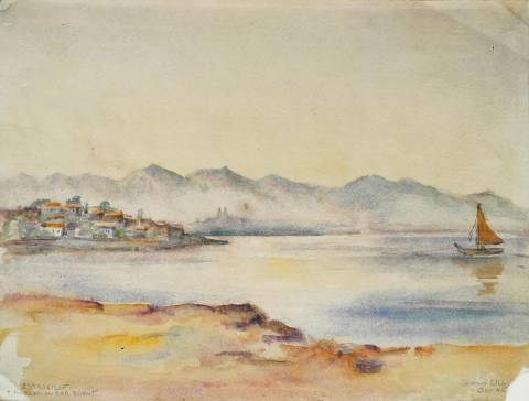 <p>Gunter Ullrich | Morgens in der Bucht von Marseille | 1945 | Aquarell</p>