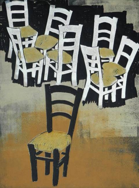 <p>Gunter Ullrich | Der Andere | 1993 | Farblinolschnitt</p>