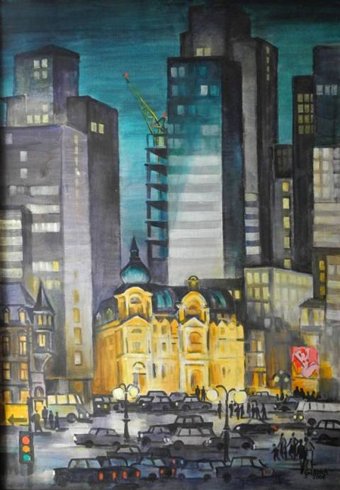 <p>Gunter Ullrich | Frankfurter Opernplatz II | 2006 | Acrylmalerei</p>