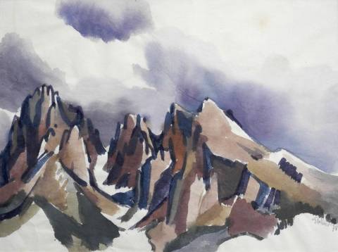 <p>Gunter Ullrich | Langkofel Dolomiten | 1978 | Aquarell</p>