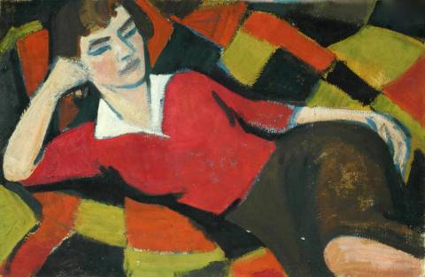 <p>Gunter Ullrich | Liegende Frau | 1954 | Ölmalerei</p>