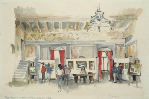<p>Gunter Ullrich | Meine Ausstellung in Malcesine Palazzo dei Capitani | 1987 | Aquarell</p>