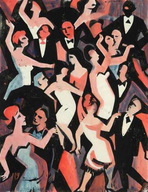 <p>Gunter Ullrich | Twist | 1964 | Farblinolschnitt</p>