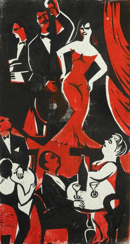 <p>Gunter Ullrich | Varieté | 1962 | Farblinolschnitt</p>